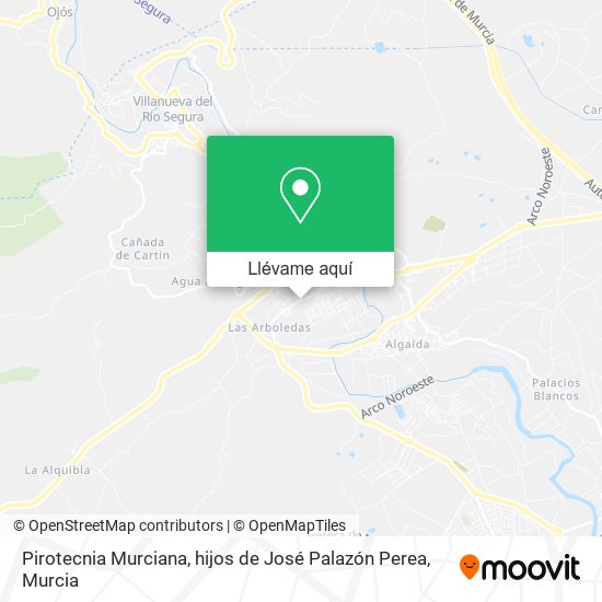 Mapa Pirotecnia Murciana, hijos de José Palazón Perea