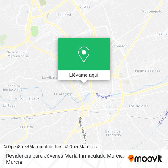 Mapa Residencia para Jóvenes María Inmaculada Murcia