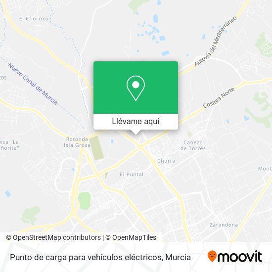Mapa Punto de carga para vehículos eléctricos