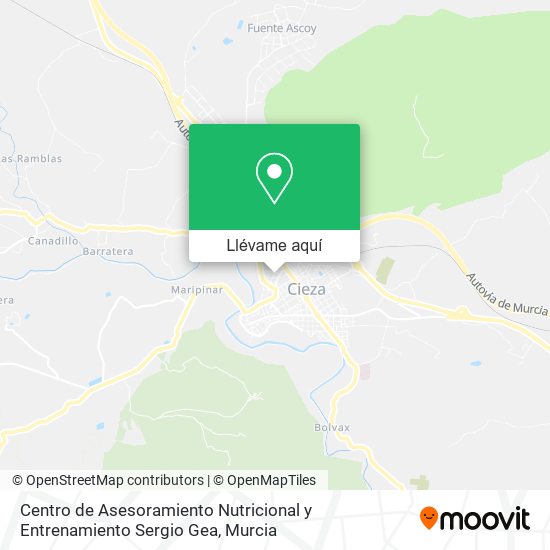 Mapa Centro de Asesoramiento Nutricional y Entrenamiento Sergio Gea