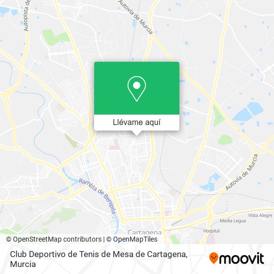 Mapa Club Deportivo de Tenis de Mesa de Cartagena