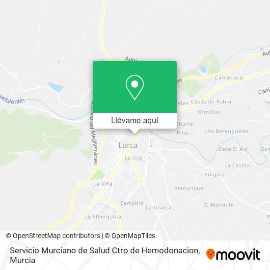 Mapa Servicio Murciano de Salud Ctro de Hemodonacion