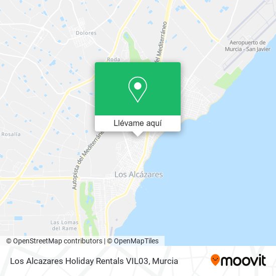 Mapa Los Alcazares Holiday Rentals VIL03