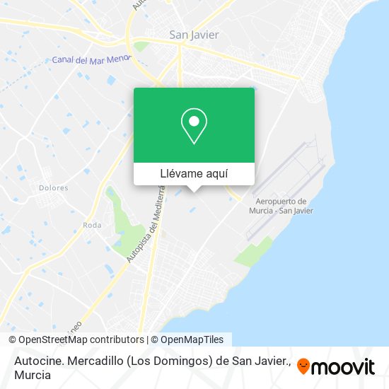 Mapa Autocine. Mercadillo (Los Domingos) de San Javier.