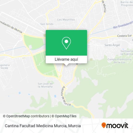 Mapa Cantina Facultad Medicina Murcia