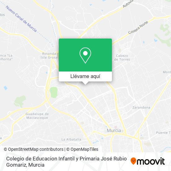 Mapa Colegio de Educacion Infantil y Primaria José Rubio Gomariz