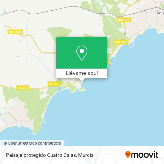 Mapa Paisaje protegido Cuatro Calas