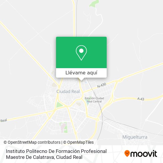Mapa Instituto Politecno De Formación Profesional Maestre De Calatrava