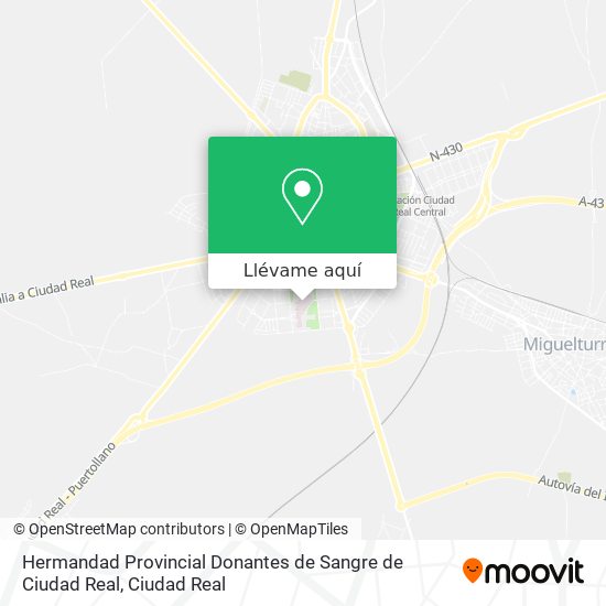 Mapa Hermandad Provincial Donantes de Sangre de Ciudad Real