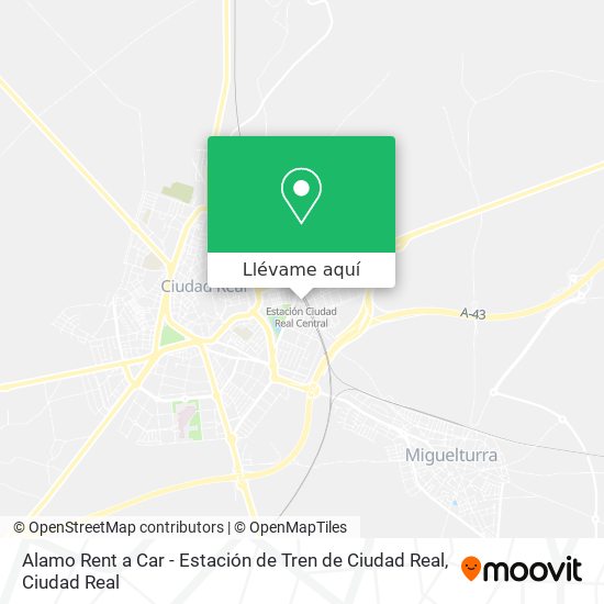 Mapa Alamo Rent a Car - Estación de Tren de Ciudad Real