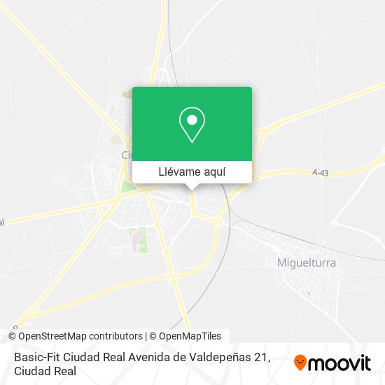 Mapa Basic-Fit Ciudad Real Avenida de Valdepeñas 21