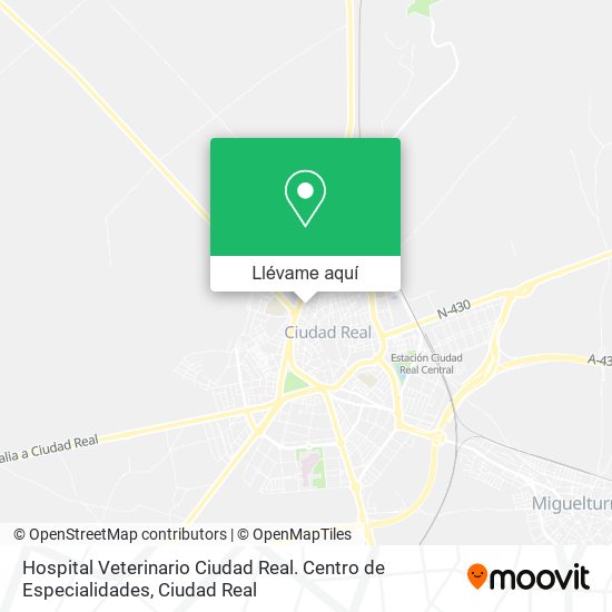 Mapa Hospital Veterinario Ciudad Real. Centro de Especialidades