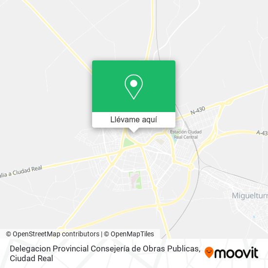 Mapa Delegacion Provincial Consejería de Obras Publicas