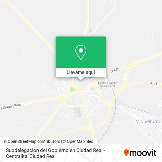 Mapa Subdelegación del Gobierno en Ciudad Real - Centralita