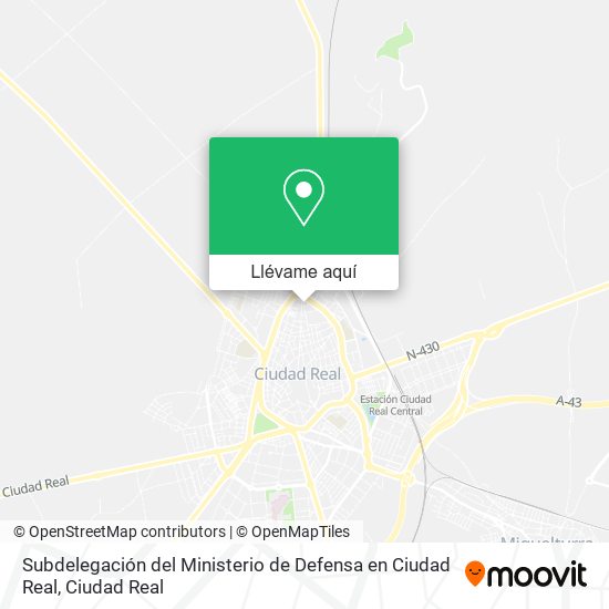 Mapa Subdelegación del Ministerio de Defensa en Ciudad Real