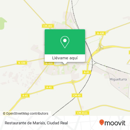 Mapa Restaurante de María's, Avenida de los Reyes Católicos 13005 Ciudad Real