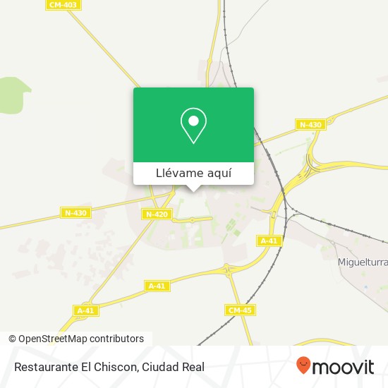 Mapa Restaurante El Chiscon, Calle de las Eras del Cerrillo 13004 Ciudad Real