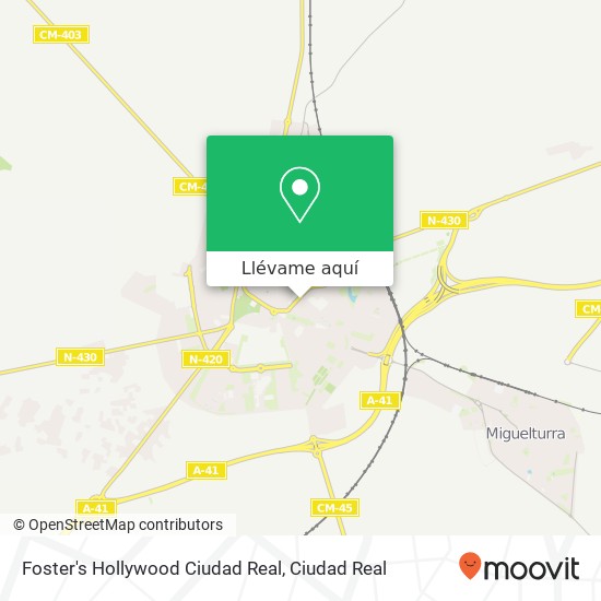 Mapa Foster's Hollywood Ciudad Real, Ronda de Granada 13004 Ciudad Real
