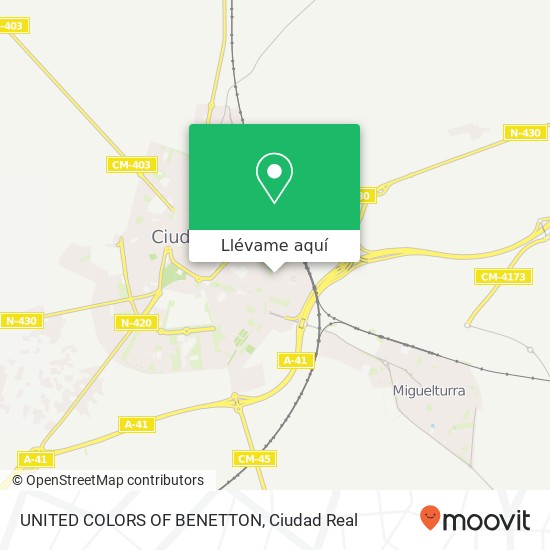 Mapa UNITED COLORS OF BENETTON, Avenida Europa 13005 Ciudad Real