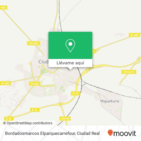 Mapa Bordadosmarcos Elparquecarrefour, Avenida Europa, 45 13005 Ciudad Real