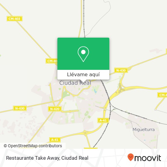 Mapa Restaurante Take Away, Calle de la Mata 13004 Ciudad Real