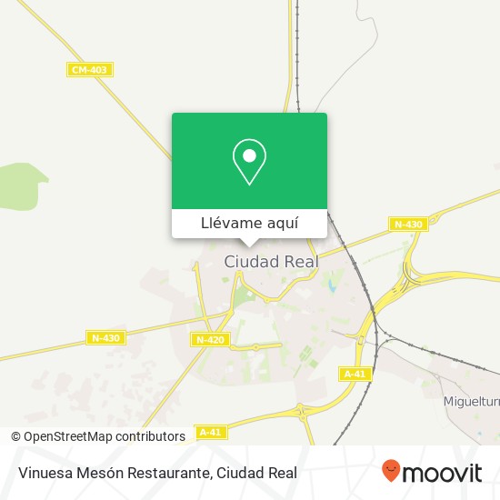 Mapa Vinuesa Mesón Restaurante, Calle de los Reyes, 27 13002 Ciudad Real