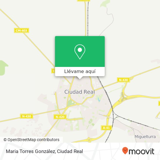 Mapa Maria Torres González, Calle Toledo, 37 13003 Ciudad Real