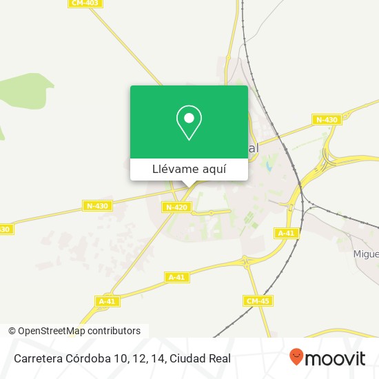 Mapa Carretera Córdoba 10, 12, 14