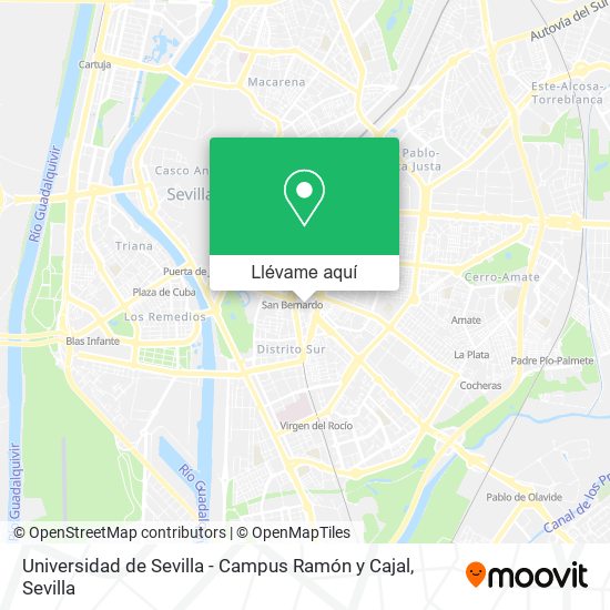Mapa Universidad de Sevilla - Campus Ramón y Cajal