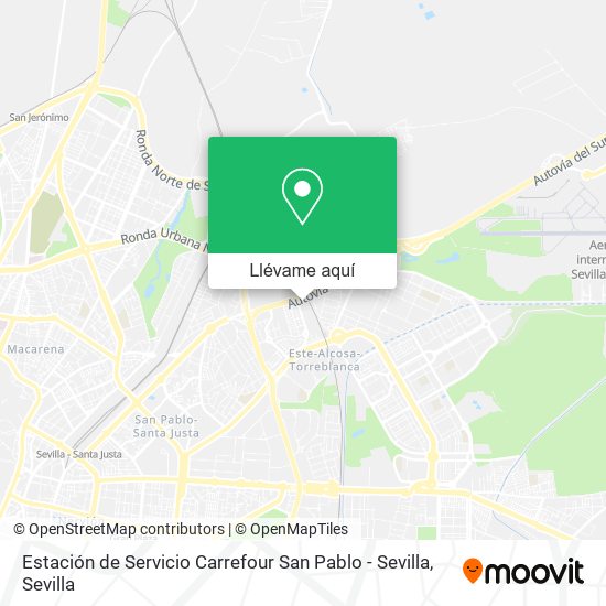 Mapa Estación de Servicio Carrefour San Pablo - Sevilla