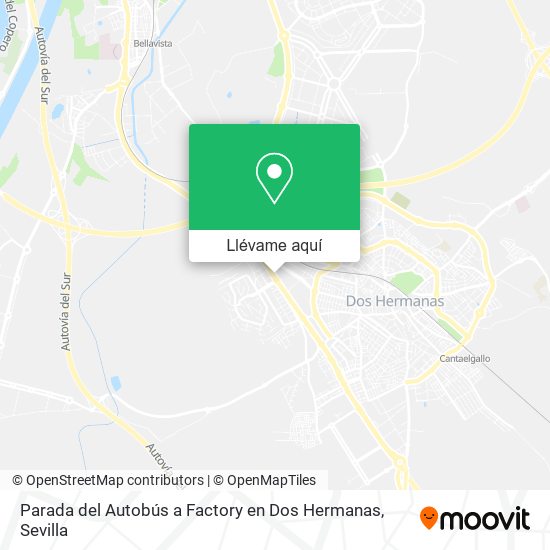 Mapa Parada del Autobús a Factory en Dos Hermanas