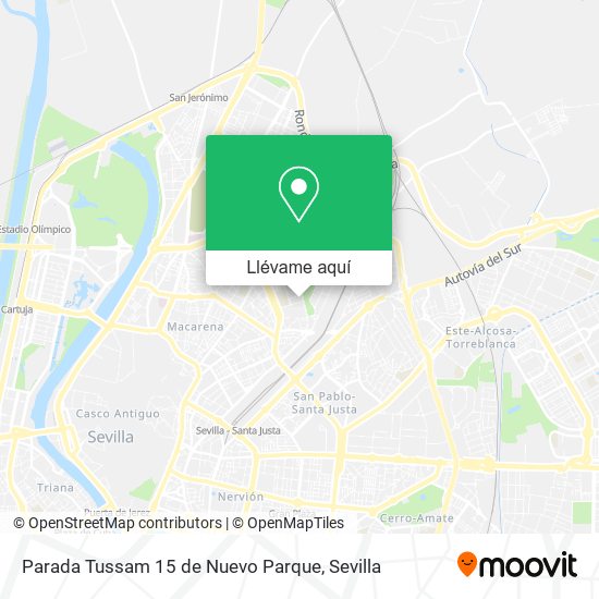 Mapa Parada Tussam 15 de Nuevo Parque