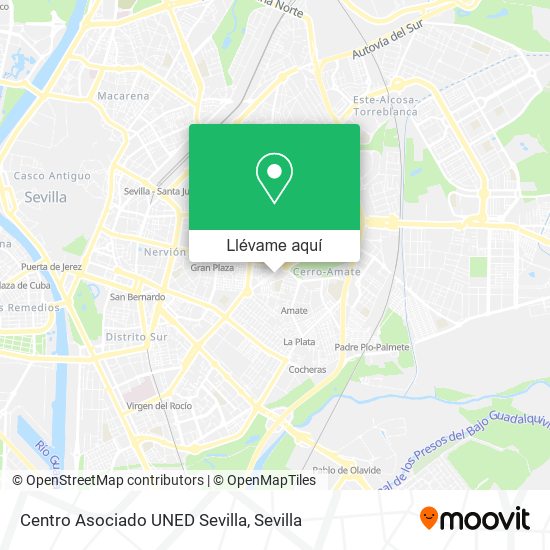 Mapa Centro Asociado UNED Sevilla