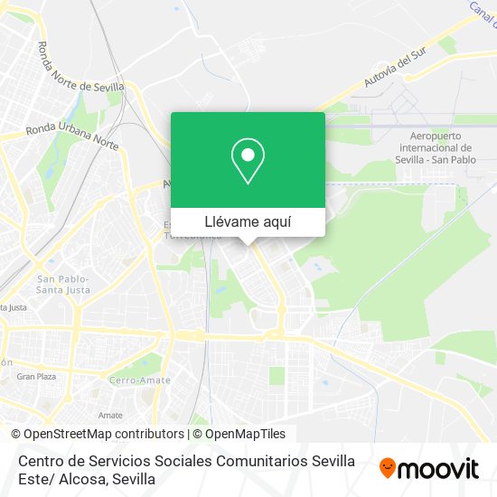 Mapa Centro de Servicios Sociales Comunitarios Sevilla Este/ Alcosa