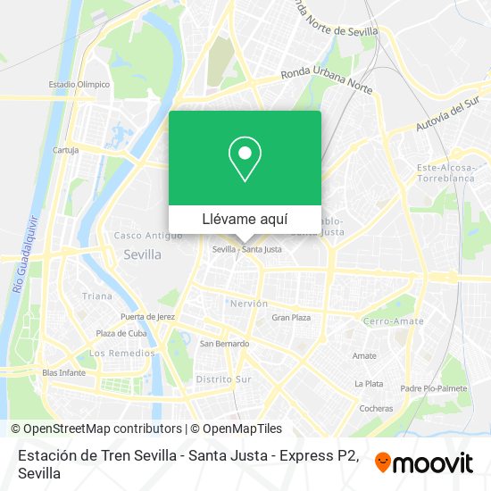 Mapa Estación de Tren Sevilla - Santa Justa - Express P2