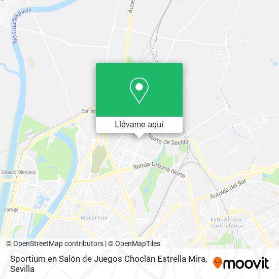 Mapa Sportium en Salón de Juegos Choclán Estrella Mira