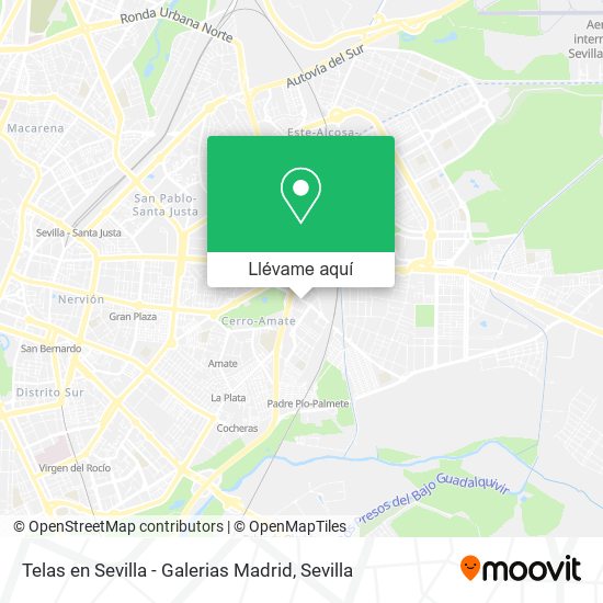 Mapa Telas en Sevilla - Galerias Madrid