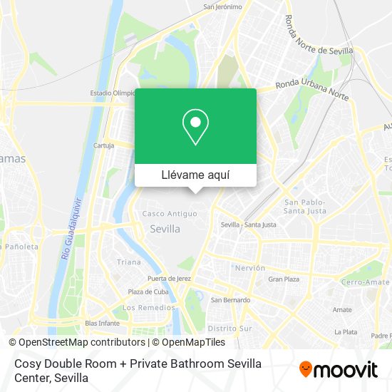 Mapa Cosy Double Room + Private Bathroom Sevilla Center