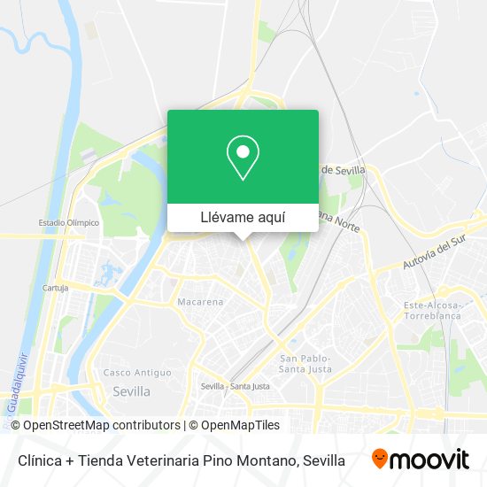Mapa Clínica + Tienda Veterinaria Pino Montano