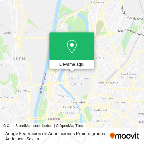 Mapa Acoge Federacion de Asociaciones Proinmigrantes Andalucia