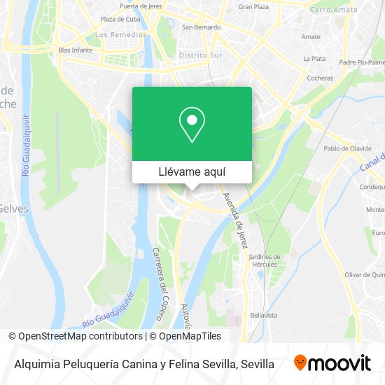 Mapa Alquimia Peluquería Canina y Felina Sevilla