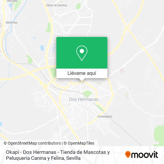 Mapa Okapi - Dos Hermanas - Tienda de Mascotas y Peluquería Canina y Felina