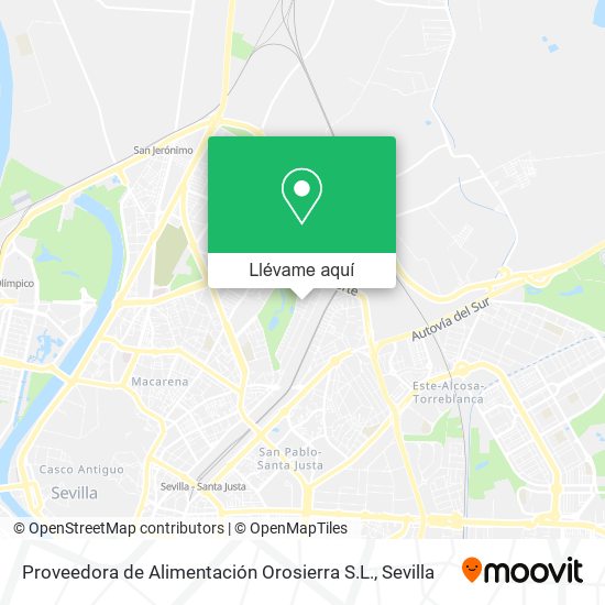 Mapa Proveedora de Alimentación Orosierra S.L.