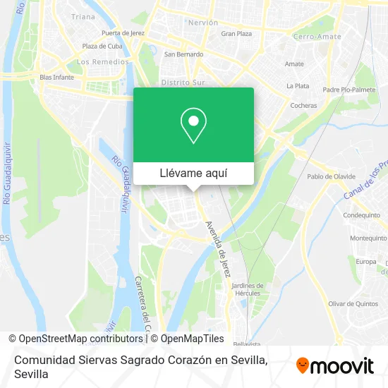 Mapa Comunidad Siervas Sagrado Corazón en Sevilla