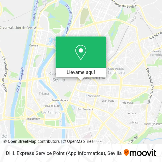 Mapa DHL Express Service Point (App Informatica)