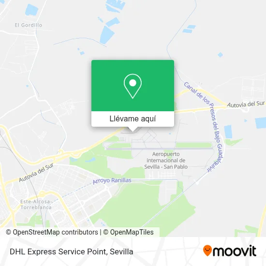 Mapa DHL Express Service Point