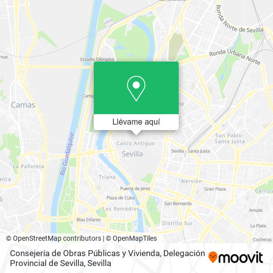 Mapa Consejería de Obras Públicas y Vivienda, Delegación Provincial de Sevilla
