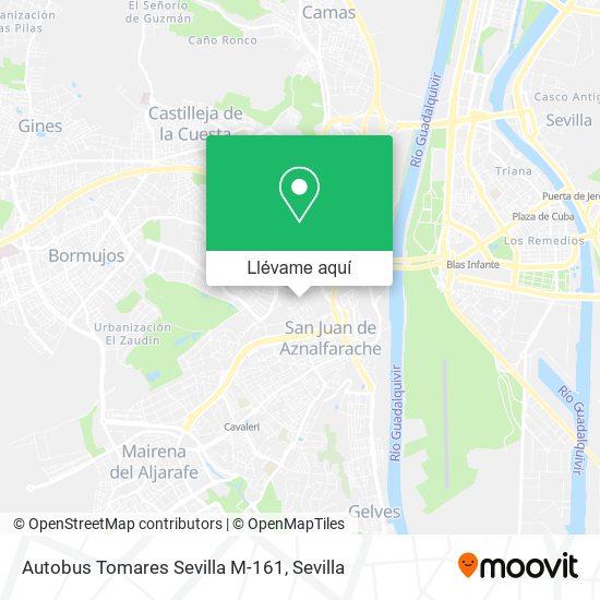 Mapa Autobus Tomares Sevilla M-161