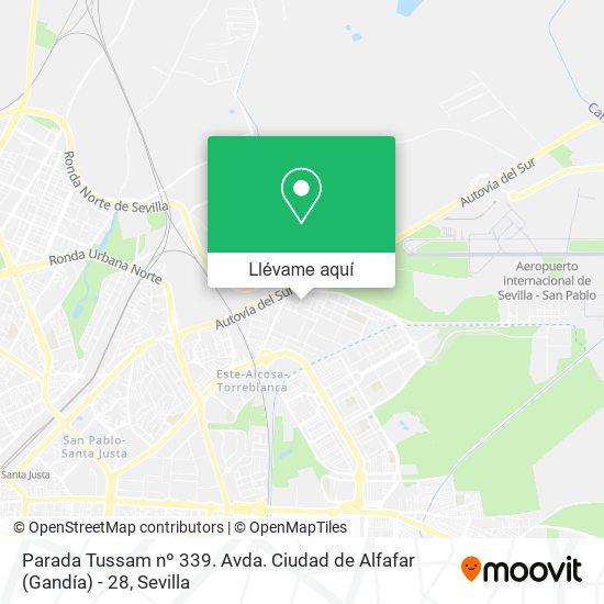 Mapa Parada Tussam nº 339. Avda. Ciudad de Alfafar (Gandía) - 28