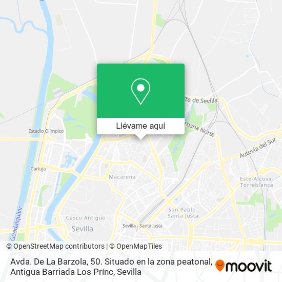 Mapa Avda. De La Barzola, 50. Situado en la zona peatonal, Antigua Barriada Los Prínc